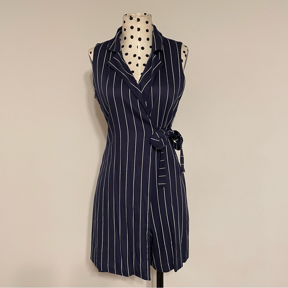 BLACK SWAN Striped Wrap Romper